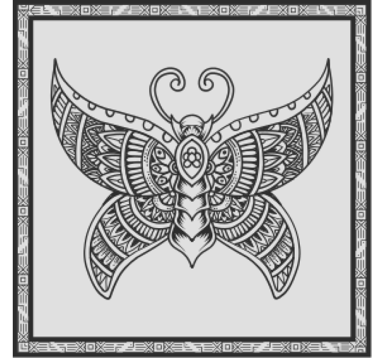 Vintage coasters with detailed butterfly design - TenStickers