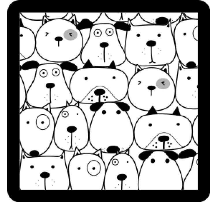 Geek coasters whimsical dog faces - TenStickers