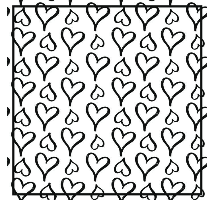 Modern coasters with heart pattern design - TenStickers