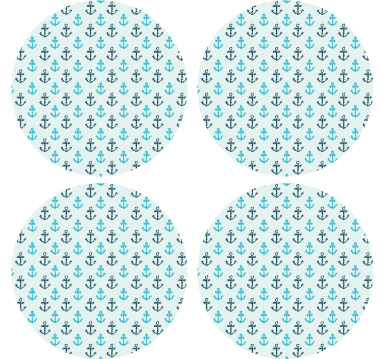 Coasters with anchor pattern design - TenStickers