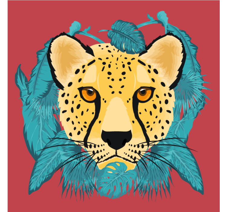 Geek coasters with stylized leopard design - TenStickers