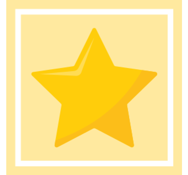 Modern coasters in bold yellow star shape - TenStickers