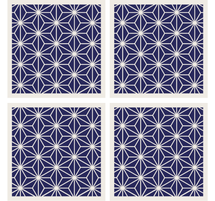 Blue Japanese pattern  vintage coaster - TenStickers
