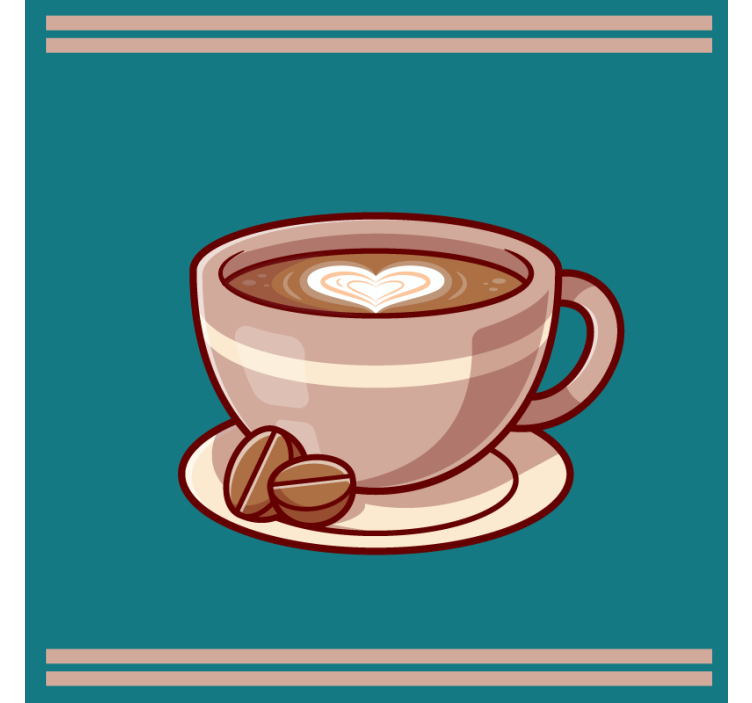 Coffee love icon in the foam modern coaster - TenStickers