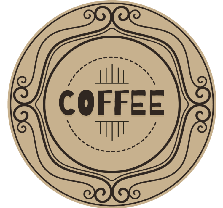 Personalisable coasters elegant coffee round logo - TenStickers