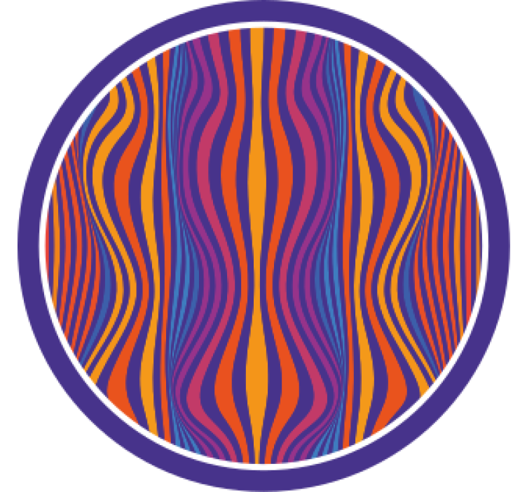 Psychedelic groovy lines modern coaster - TenStickers
