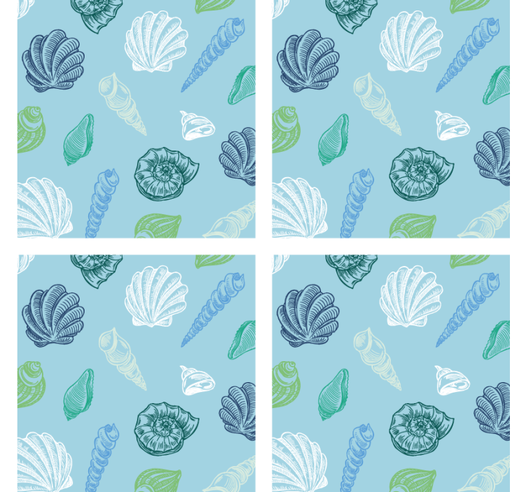 Seashell patterns coasters - TenStickers