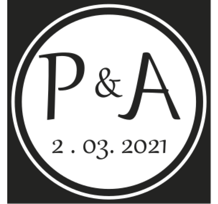 Personalised coasters monogram initials set - TenStickers