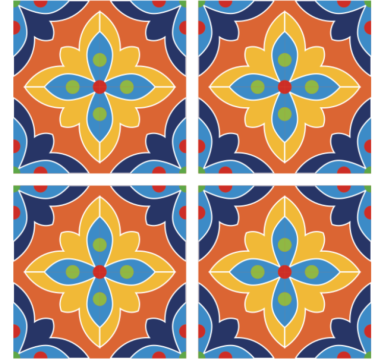 Coasters with lively floral design - TenStickers