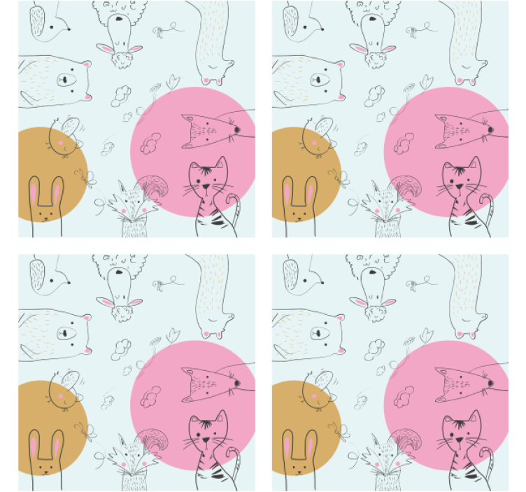 Geek coasters with playful animal illustrations - TenStickers