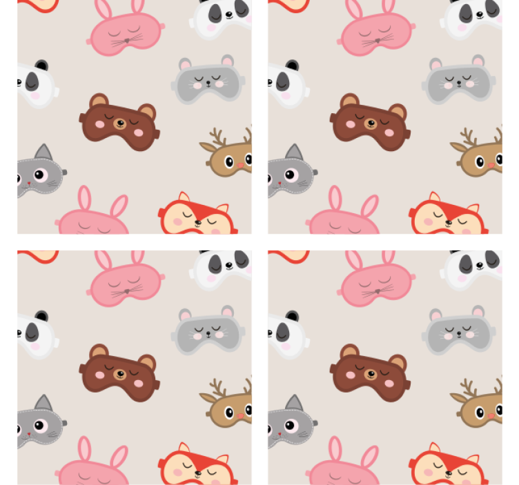 Geek coasters adorable animal faces set - TenStickers