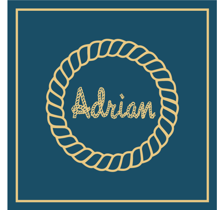 Personalisable coasters rope circle monogram - TenStickers