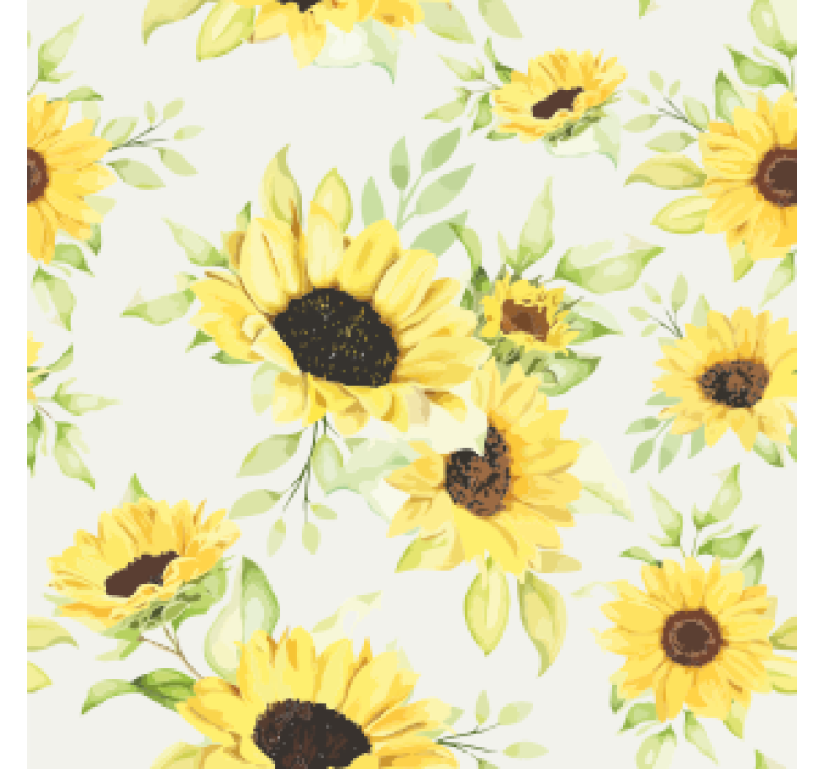 Beautiful sunflower seamless  vintage coaster - TenStickers