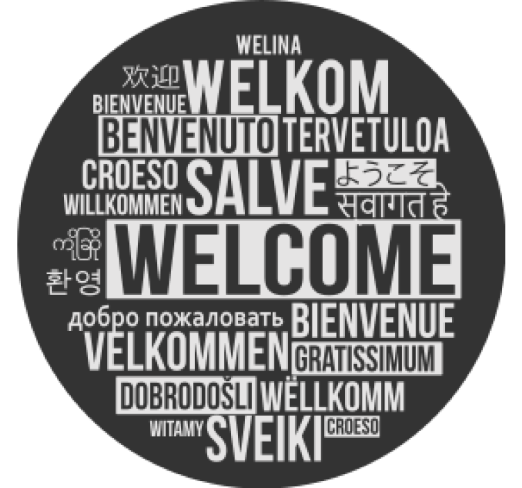 Beer mats welcome multilingual greeting - TenStickers