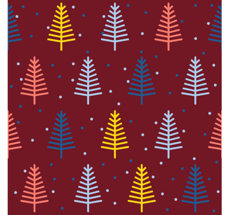 Christmas coaster with colorful tree design - TenStickers