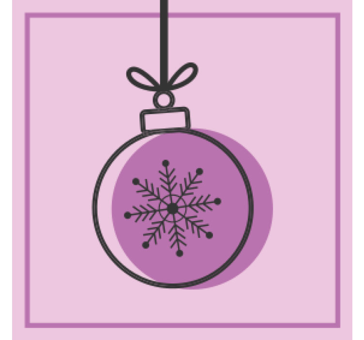 Christmas coaster with snowflake ornament design - TenStickers