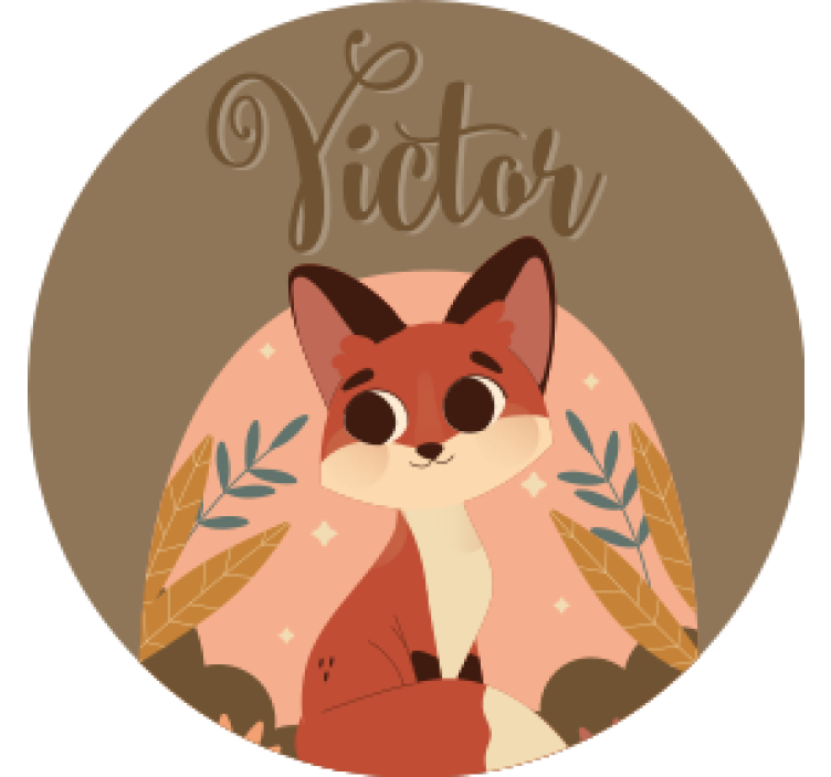 Personalised coasters cute fox character - TenStickers