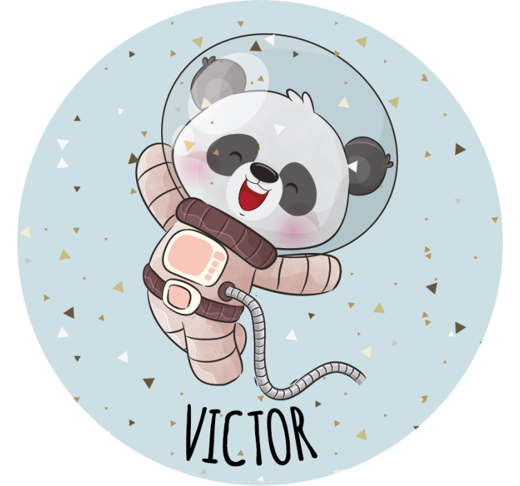 Cute panda for boy with name coasters - TenStickers