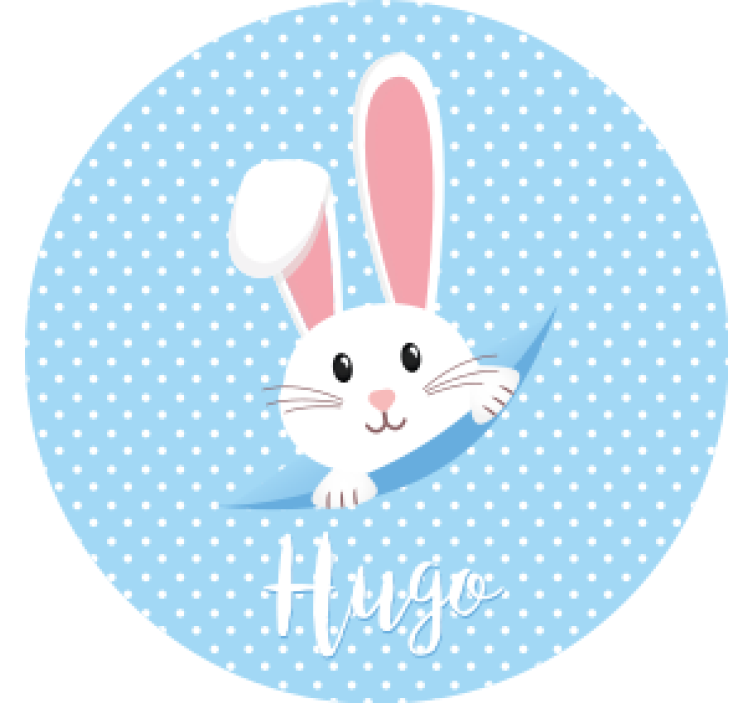 Cute bunny for boy with name coasters - TenStickers
