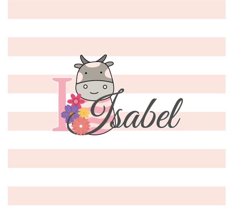 Personalisable coasters personalized floral cow design - TenStickers