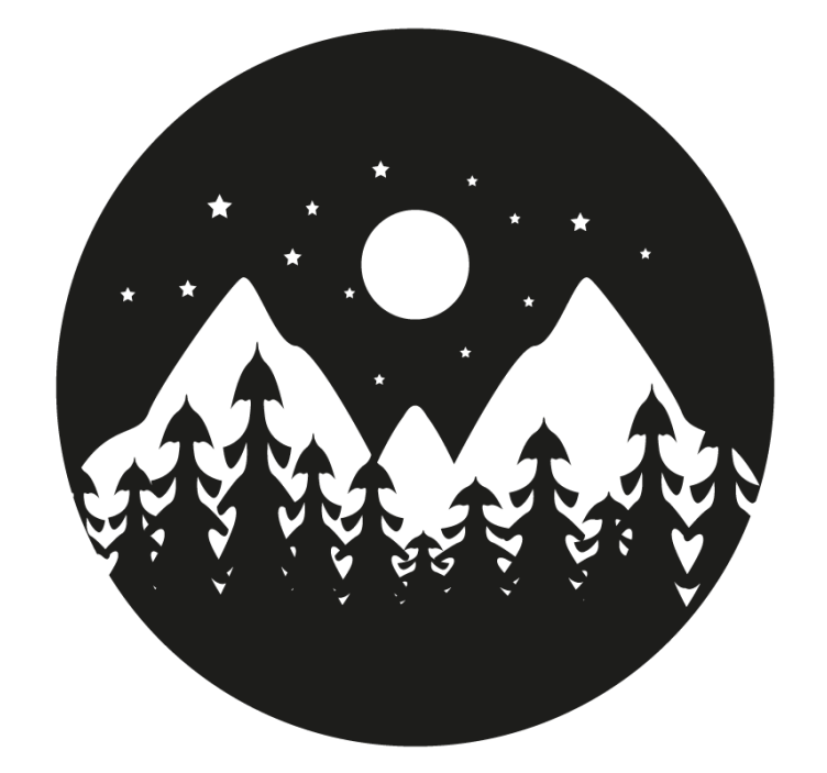 Coasters mountain night landscape - TenStickers