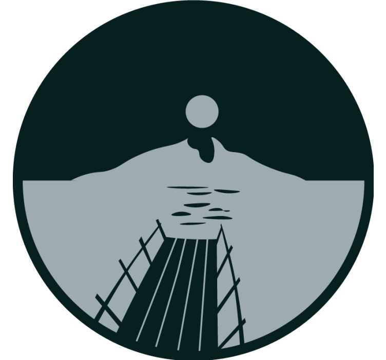 Beer mats sunset over water - TenStickers