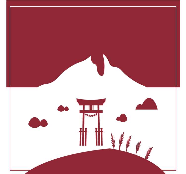 Geek coasters mountain torii gate design - TenStickers