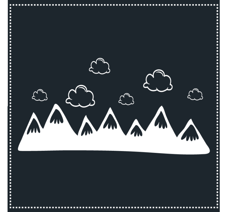Coasters mountain silhouette with clouds - TenStickers