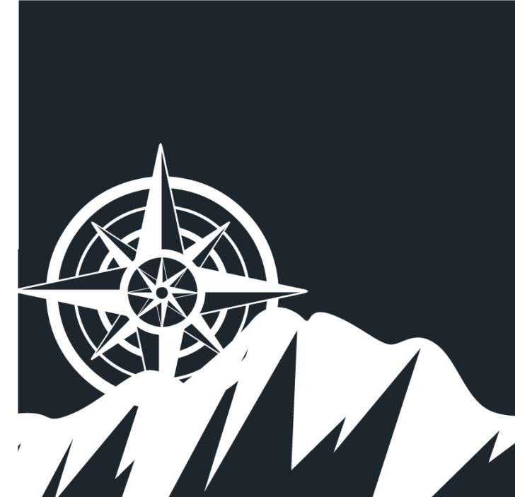 Geek coasters navigational compass peaks - TenStickers