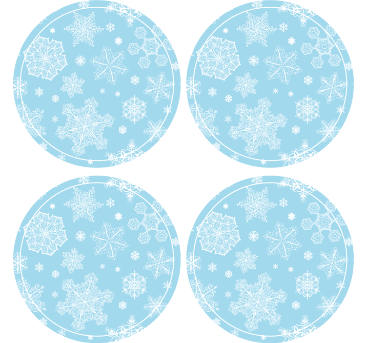 Christmas coaster snowflake pattern circle - TenStickers