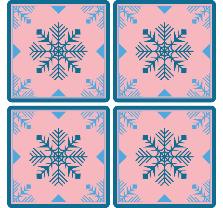 Christmas coaster with snowflake design silicone mat - TenStickers