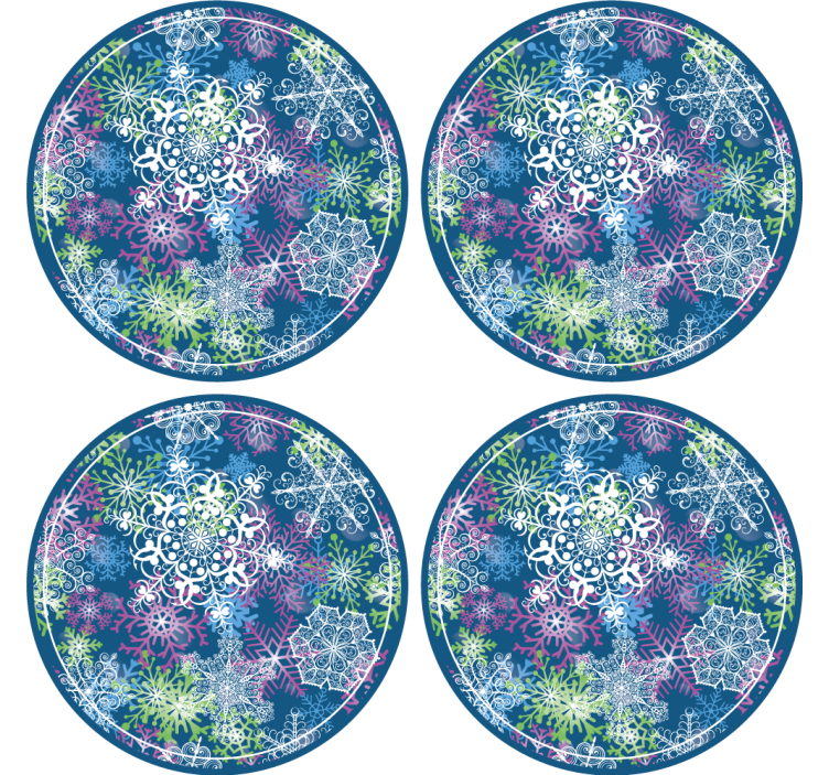 Illuminating snowflakes  christmas coaster - TenStickers