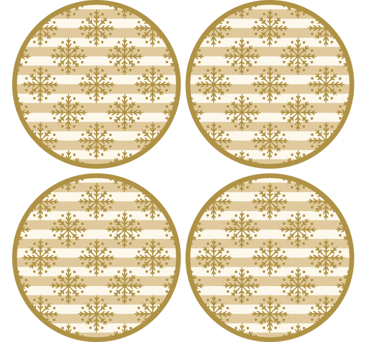 Christmas coaster snowflake design with stripes - TenStickers