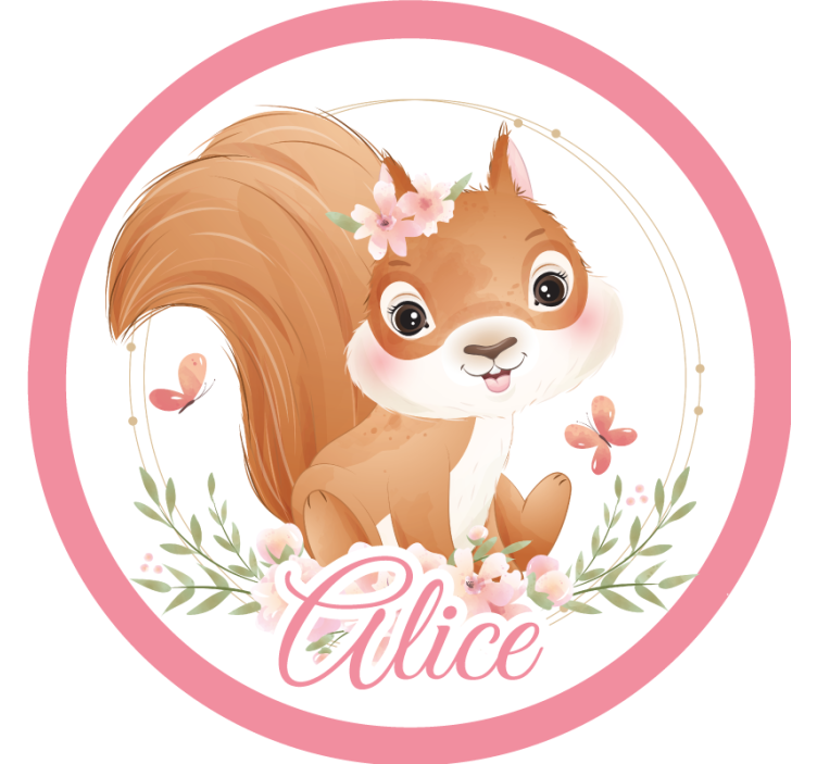 Personalised coasters cute squirrel illustration - TenStickers