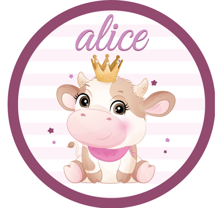 Personalisable coasters featuring cute cow design - TenStickers