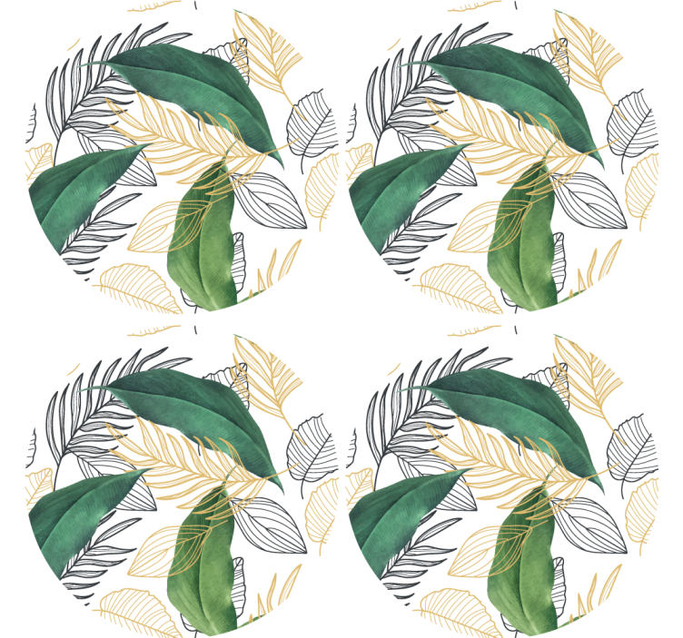 Modern coasters with lush greenery design - TenStickers