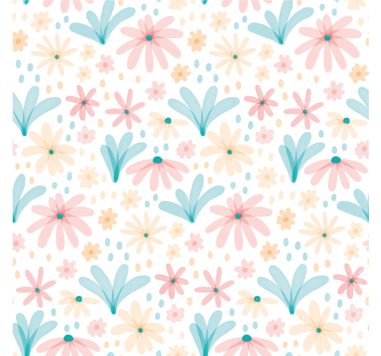 Pastel color flower pattern modern coaster - TenStickers
