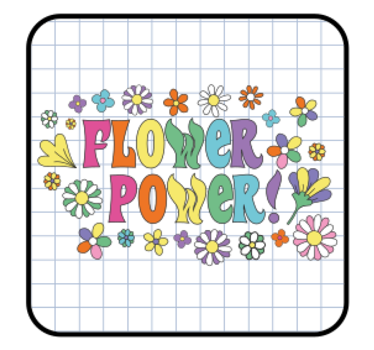 Geek coasters colorful floral typography - TenStickers