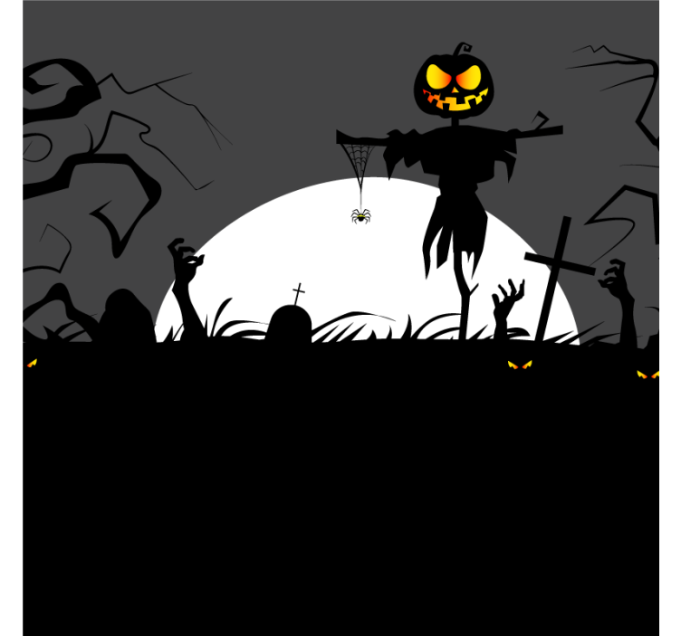 Halloween coaster scarecrow and pumpkin design - TenStickers