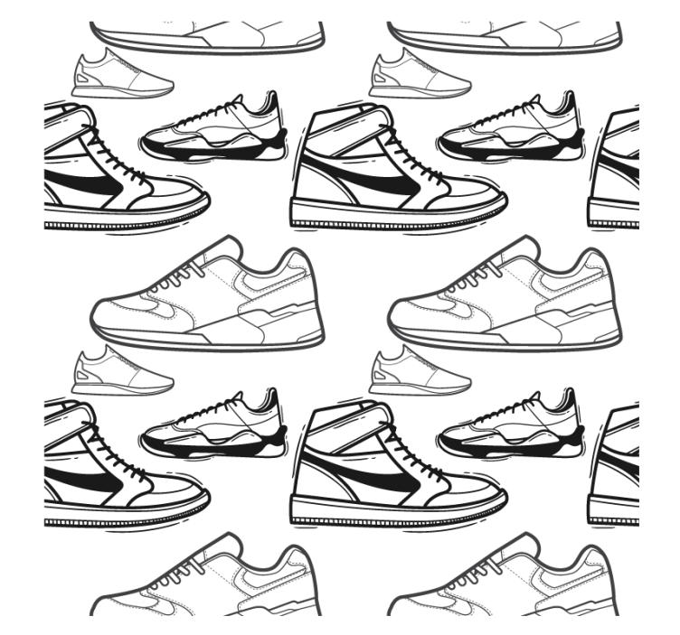 Modern coasters with sneaker outline designs - TenStickers