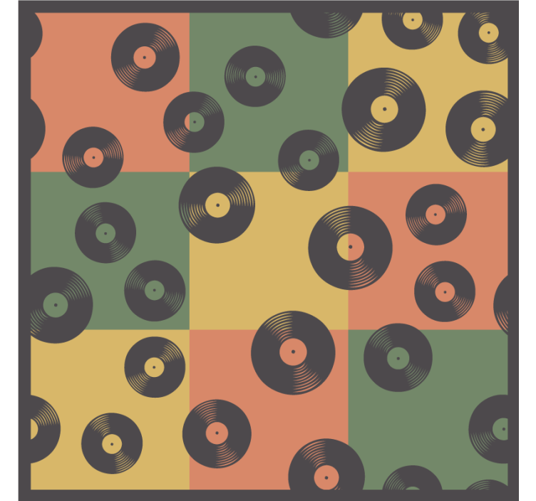 Geek coasters vinyl record design - TenStickers