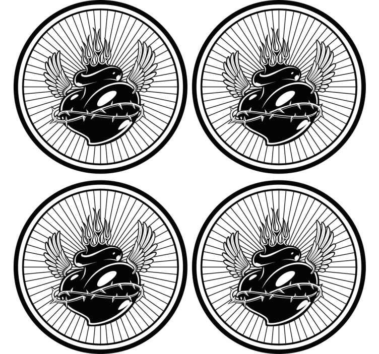 Geek coasters winged heart with thorns - TenStickers