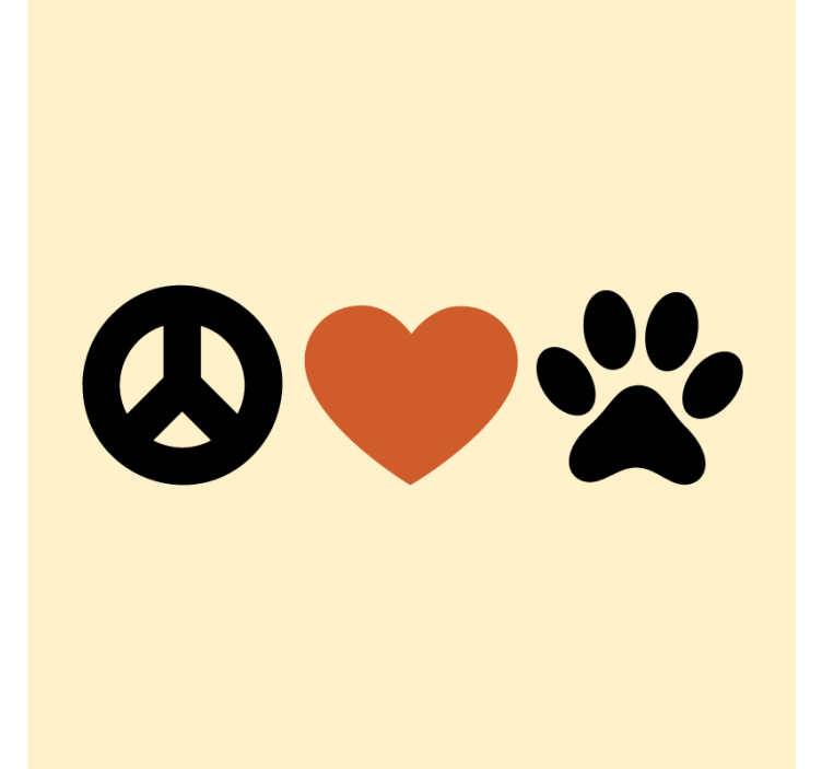Text coasters peace love pets - TenStickers