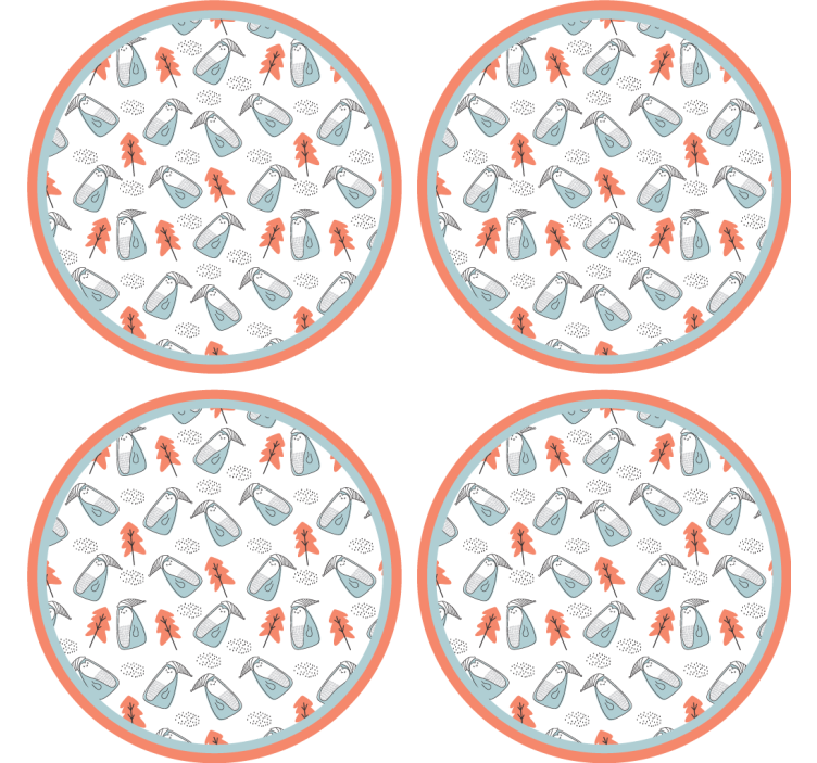 Geek coasters quirky leaf design - TenStickers