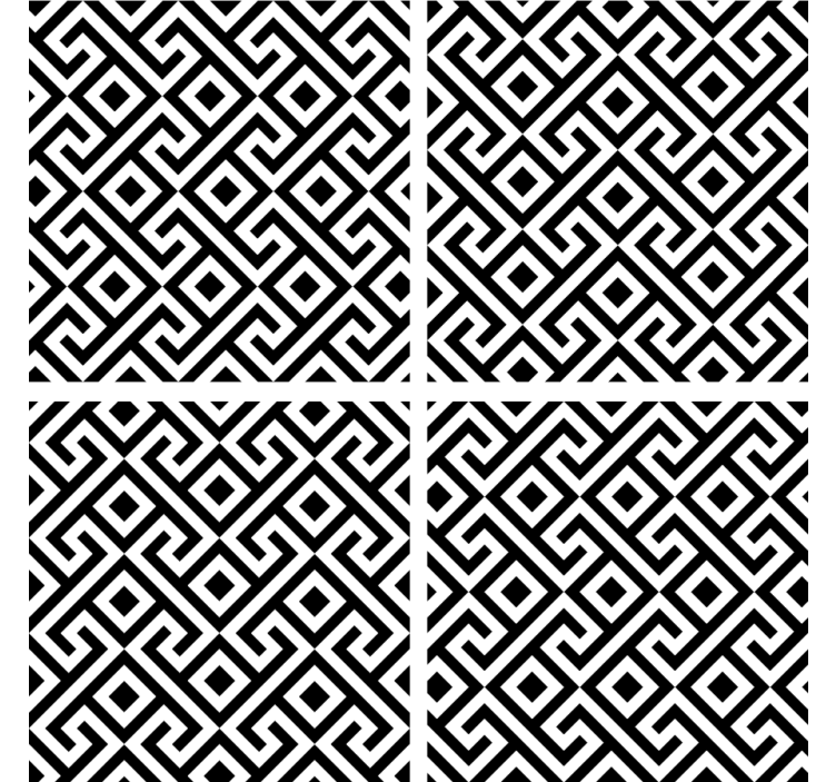 Coasters with geometric black and white design - TenStickers