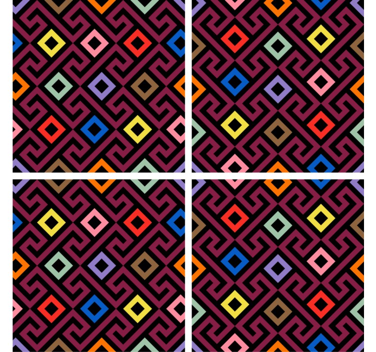 Coasters colorful geometric design - TenStickers