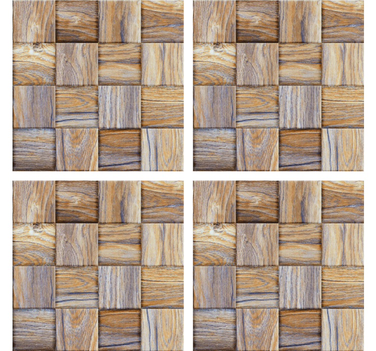 Woven wood pattern coasters - TenStickers