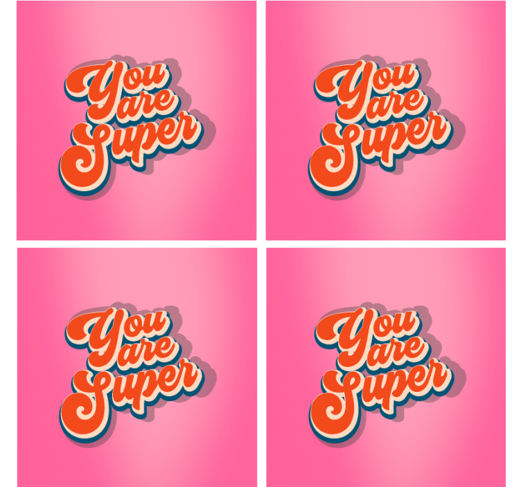 Text coasters with inspirational quote design - TenStickers