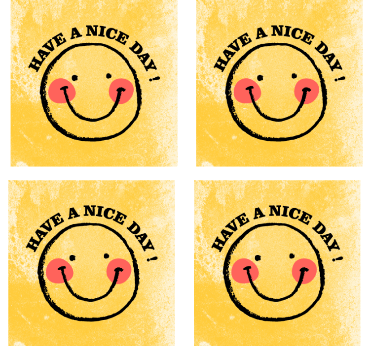 Nice day painted face text coasters - TenStickers
