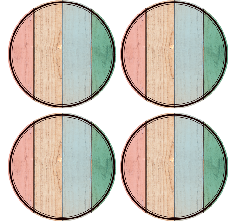 Colorful wooden planks coasters - TenStickers